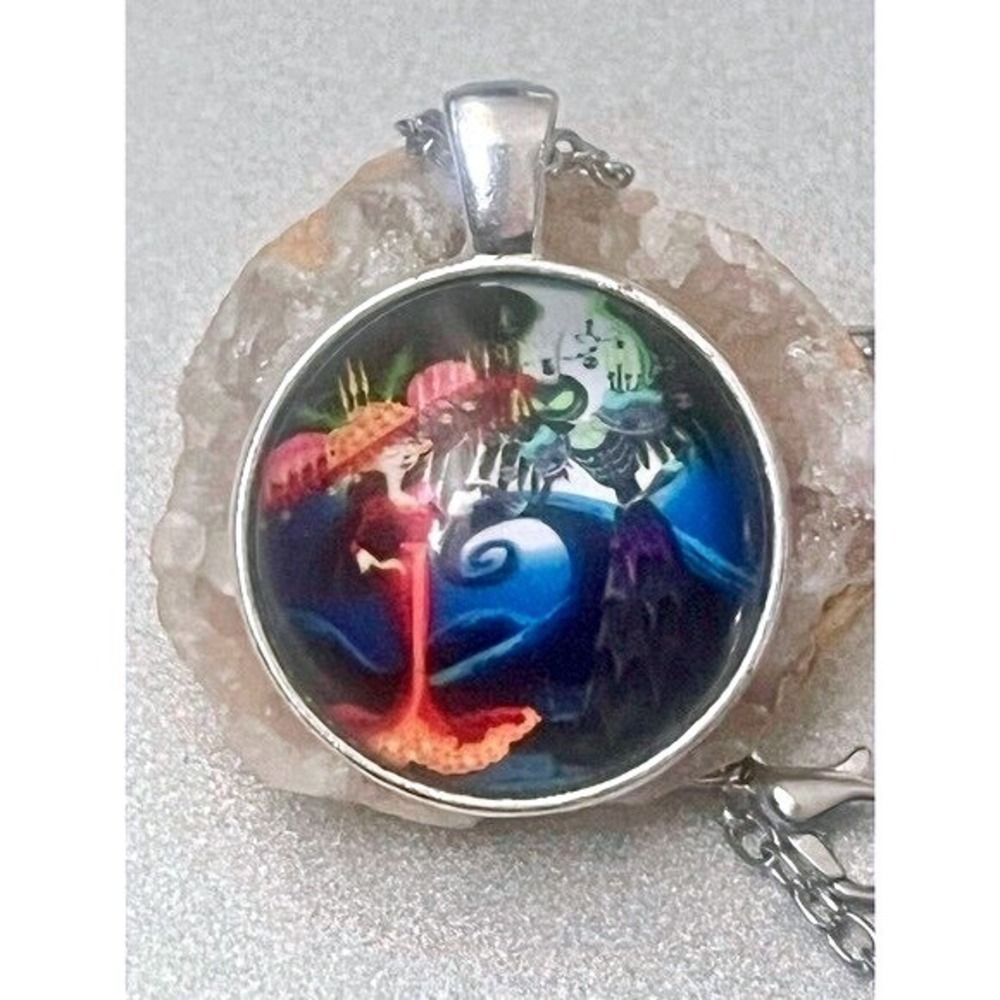 Art Deco Jack & Sally Nightmare Before Christmas Movie Pendant Gift Necklace-New